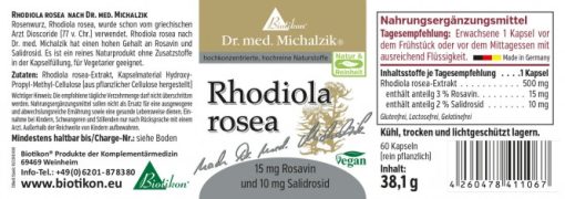 Rhodiola rosea Kapseln - Dr. Michalzik – Bild 2
