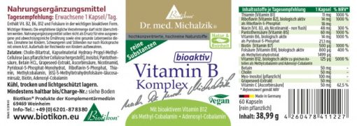 Vitamin B Komplex Kapseln - Dr. Michalzik – Bild 2